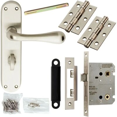 Loops - Door Handle & Lock Pack Satin Chrome - Door Handle Set Loops - Door Handle & Lock Pack Satin Chrome - Door Handle Set