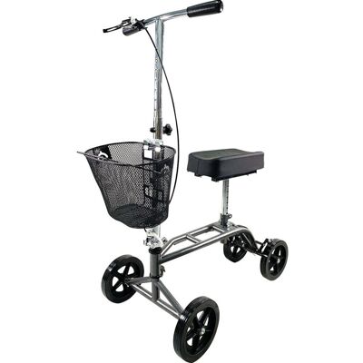 Loops - Silver Steerable Knee Walker - Height Adjustable - Knee Walker Loops - Silver Steerable Knee Walker - Height Adjustable - Knee Walker
