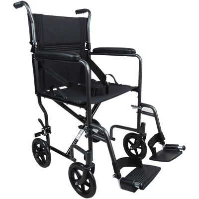 Loops - Lightweight Steel Transit Wheelchair - Hammered Grey Loops - Lightweight Steel Transit Wheelchair - Hammered Grey