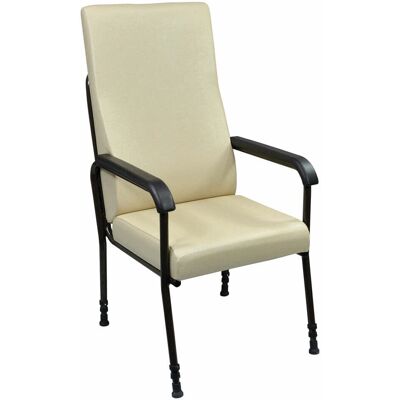 Loops Height Adjustable Ergonomic Lounge Chair - High Back - Cream Upholstery - Chair Loops Height Adjustable Ergonomic Lounge Chair - High Back - Cream Upholstery - Chair