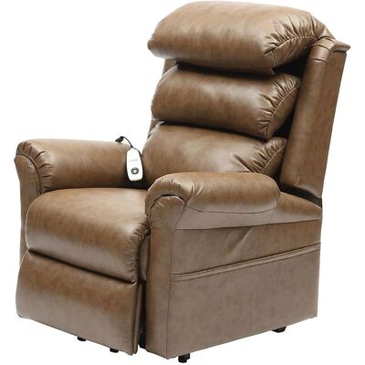 Loops - Wall Hugging Rise and Recline Lounge Chair - Nutmeg - PU Leather - Lounge Chair Loops - Wall Hugging Rise and Recline Lounge Chair - Nutmeg - PU Leather - Lounge Chair