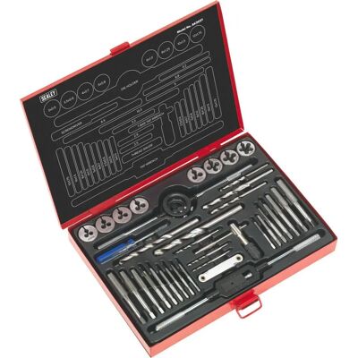 Loops - 37pc Metric Tap & Die Set M3–M12 - Manual Bar & Socket Threading Tool - Tool Set Loops - 37pc Metric Tap & Die Set M3–M12 - Manual Bar & Socket Threading Tool - Tool Set