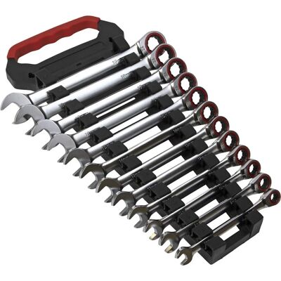 Loops - 12pc Combination Ratchet Spanner Set - 12-Point Metric Socket Hardened Loops - 12pc Combination Ratchet Spanner Set - 12-Point Metric Socket Hardened