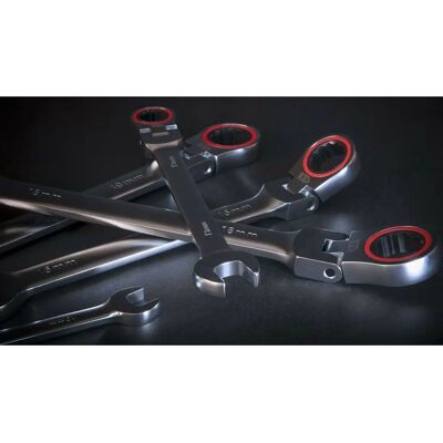 Loops - 12pc Flexible Head Ratchet Spanner - Tool Set Loops - 12pc Flexible Head Ratchet Spanner - Tool Set