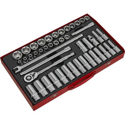 Loops 46-pack 1/2in metric square drive 6-point Socket Set Loops 46-pack 1/2in metric square drive 6-point Socket Set