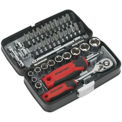 Loops 38-Piece 1/4in Drive - Chrome Vanadium - Ratchet Wrench - Socket Set Loops 38-Piece 1/4in Drive - Chrome Vanadium - Ratchet Wrench - Socket Set