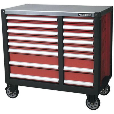 Loops 16 Drawer Mobile Workstation - Ball Bearing Slides - Heavy Gauge Steel - Wheeled Loops 16 Drawer Mobile Workstation - Ball Bearing Slides - Heavy Gauge Steel - Wheeled