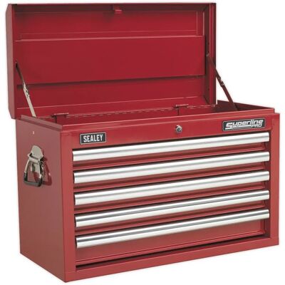 Loops 660 x 315 x 425mm Red 5 Drawer Tool Chest - Storage Cabinet Loops 660 x 315 x 425mm Red 5 Drawer Tool Chest - Storage Cabinet