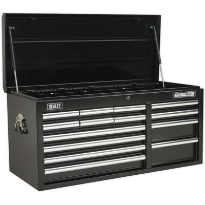 Loops 1025 x 435 x 490mm Black 14 Drawer Tool Chest - Storage Cabinet Loops 1025 x 435 x 490mm Black 14 Drawer Tool Chest - Storage Cabinet