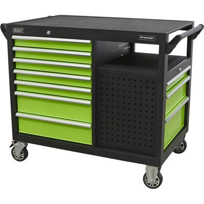 Loops - Heavy Duty 10 Drawer Mobile Workstation - 2 Open Shelves Loops - Heavy Duty 10 Drawer Mobile Workstation - 2 Open Shelves