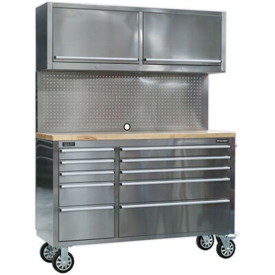 Loops 1475 x 505 x 1860mm Stainless Steel Tool Cabinet - 10 Drawer & 2 Cupboard Loops 1475 x 505 x 1860mm Stainless Steel Tool Cabinet - 10 Drawer & 2 Cupboard