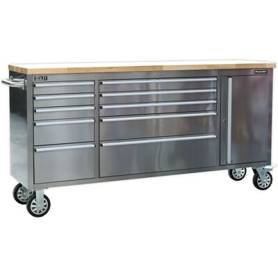 Loops 1990 x 490 x 950mm Stainless Steel Tool Cabinet - 10 Drawer - Metal Loops 1990 x 490 x 950mm Stainless Steel Tool Cabinet - 10 Drawer - Metal