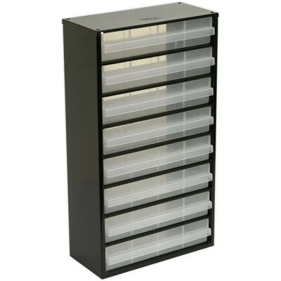 Loops 305 x 155 x 555mm 8 Drawer Parts Cabinet - Black - Wall Mount / Stand - Workshop Storage Loops 305 x 155 x 555mm 8 Drawer Parts Cabinet - Black - Wall Mount / Stand - Workshop Storage