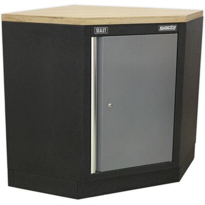 Loops 865mm Modular Corner Floor Cabinet - Adjustable Shelf - Lockable Door - 2 Keys Loops 865mm Modular Corner Floor Cabinet - Adjustable Shelf - Lockable Door - 2 Keys