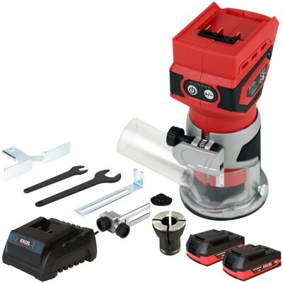 Excel - 18V Cordless Router Laminate Trimmer - 1/4 Inch Collet Excel - 18V Cordless Router Laminate Trimmer - 1/4 Inch Collet