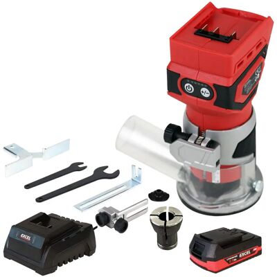 Excel - 18V Cordless 1/4in Router - Laminate Trimmer - Router Excel - 18V Cordless 1/4in Router - Laminate Trimmer - Router