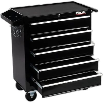 Excel - Roller 5-Drawer - Black - Steel - Tool Cabinet Excel - Roller 5-Drawer - Black - Steel - Tool Cabinet