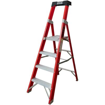 Excel 4 Tread Heavy Duty Fibreglass Step Ladder - Step Ladder Excel 4 Tread Heavy Duty Fibreglass Step Ladder - Step Ladder