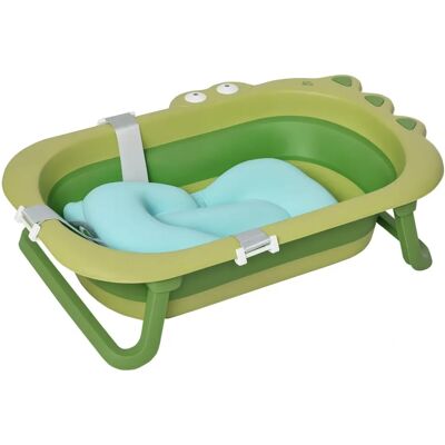 HomCom Ergonomic Baby Bath Tub for Toddler with Baby Cushion for 0-3 Years Green One Size HomCom Ergonomic Baby Bath Tub for Toddler with Baby Cushion for 0-3 Years Green One Size