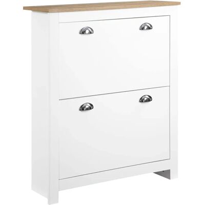 HOMCOM Shoe Cabinet Narrow White - Shoe Storage Furniture HOMCOM Shoe Cabinet Narrow White - Shoe Storage Furniture