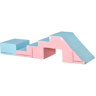 HOMCOM 2-piece Soft Play Set Baby Foam Climber Climbing Block Toys Toddler - Pink - Soft Play Set HOMCOM 2-piece Soft Play Set Baby Foam Climber Climbing Block Toys Toddler - Pink - Soft Play Set