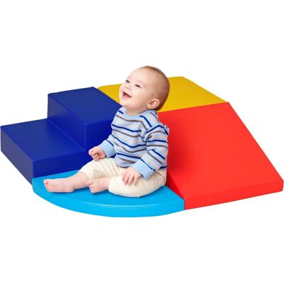 HOMCOM 4-piece Soft Play Set Climb and Crawl Foam Toddler - Soft Play Set HOMCOM 4-piece Soft Play Set Climb and Crawl Foam Toddler - Soft Play Set