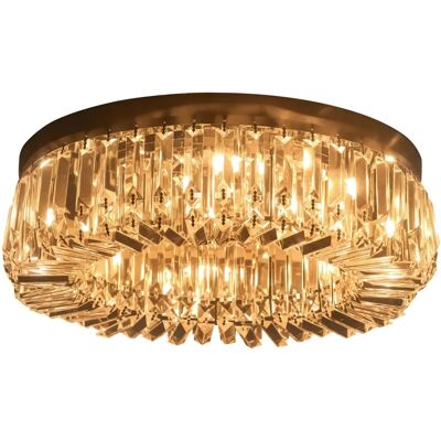 HOMCOM Crystal Ceiling Light Modern Chandeliers - Silver & Stainless Steel HOMCOM Crystal Ceiling Light Modern Chandeliers - Silver & Stainless Steel