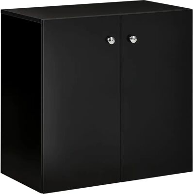 Armoire de rangement noire HOMCOM avec étagères - Meuble de rangement - Publicité Armoire de rangement noire HOMCOM avec étagères - Meuble de rangement - Publicité