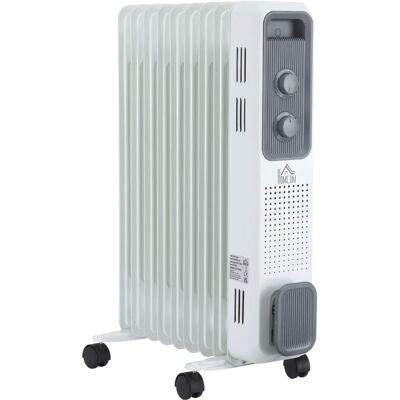 HOMCOM 2180W Oil Filled Radiator - 9 Fins, Adjustable Thermostat, 3 Heat Settings HOMCOM 2180W Oil Filled Radiator - 9 Fins, Adjustable Thermostat, 3 Heat Settings