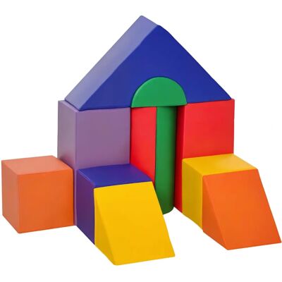 HOMCOM Yellow Soft Play Blocks for Kids - Climb and Crawl Gym Toy HOMCOM Yellow Soft Play Blocks for Kids - Climb and Crawl Gym Toy