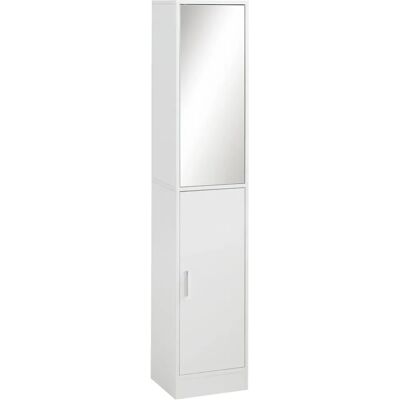 Kleankin Tall Mirrored Bathroom Cabinet White - Bathroom Storage Kleankin Tall Mirrored Bathroom Cabinet White - Bathroom Storage