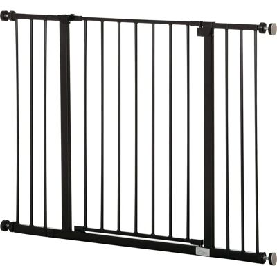 PawHut Dog Gate - Adjustable Pressure Fit Black Stairs Doorway - Dog Gate PawHut Dog Gate - Adjustable Pressure Fit Black Stairs Doorway - Dog Gate