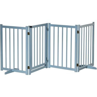 PawHut Wooden Foldable Dog Safety Barrier - Small&Medium - Blue/Gray - Pet Barrier PawHut Wooden Foldable Dog Safety Barrier - Small&Medium - Blue/Gray - Pet Barrier