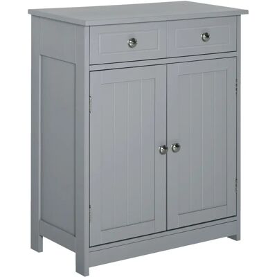 Kleankin Bathroom Storage Cabinet Grey - 75x60cm, 2 Drawers & Cupboard Kleankin Bathroom Storage Cabinet Grey - 75x60cm, 2 Drawers & Cupboard