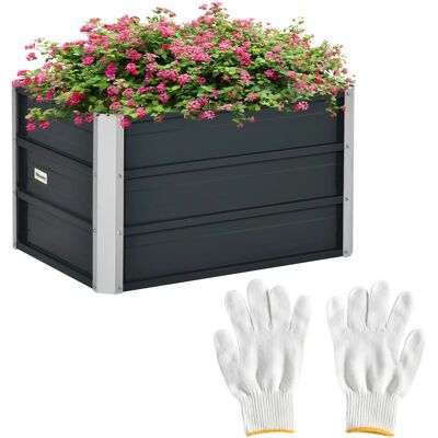 Outsunny Raised Garden Bed Metal Planter Box for Vegetables Flower Grows - Garden Bed Outsunny Raised Garden Bed Metal Planter Box for Vegetables Flower Grows - Garden Bed