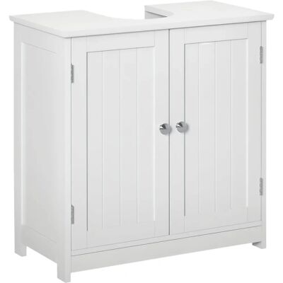 Kleankin 60x60cm White Under Sink Storage Cabinet - Adjustable Shelf - Storage Cabinet Kleankin 60x60cm White Under Sink Storage Cabinet - Adjustable Shelf - Storage Cabinet