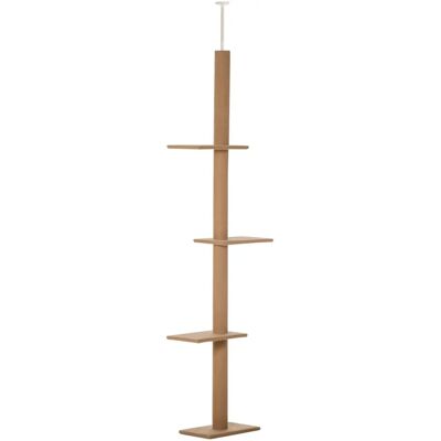 PawHut 260cm Floor To Ceiling Cat Tree - Brown PawHut 260cm Floor To Ceiling Cat Tree - Brown