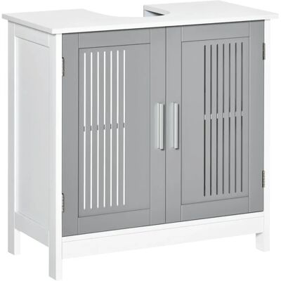 Kleankin Grey Bathroom Under Sink Cabinet with Adjustable Shelf - Bathroom Under Sink Cabinet Kleankin Grey Bathroom Under Sink Cabinet with Adjustable Shelf - Bathroom Under Sink Cabinet