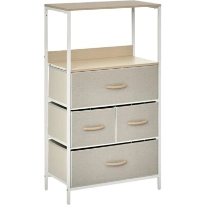 HOMCOM White 4-Drawer Storage Chest - Storage Chest HOMCOM White 4-Drawer Storage Chest - Storage Chest