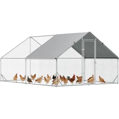 PawHut Galvanized Chicken Run Large - 3x4x2m PawHut Galvanized Chicken Run Large - 3x4x2m