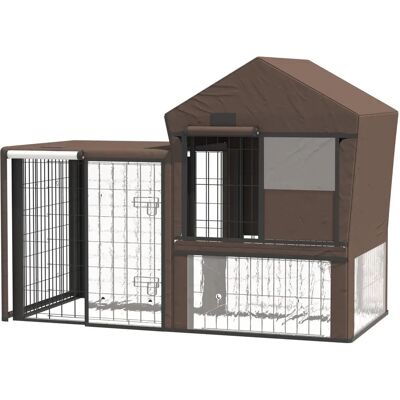 PawHut Rabbit Hutch Cover - Water-Resistant Cage Protector PawHut Rabbit Hutch Cover - Water-Resistant Cage Protector