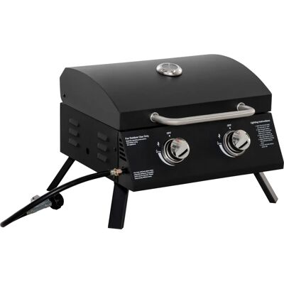 Outsunny 2-Burner Gas BBQ Grill - Black - Tabletop - Gas BBQ Grill Outsunny 2-Burner Gas BBQ Grill - Black - Tabletop - Gas BBQ Grill