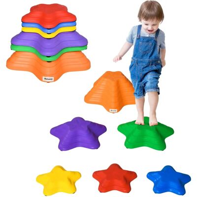 Outsunny Six-Piece Balance Stepping Stones - Balance Course Outsunny Six-Piece Balance Stepping Stones - Balance Course