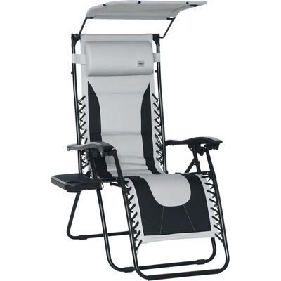 Outsunny Zero Gravity Lounger Grey - Lounge Chair Outsunny Zero Gravity Lounger Grey - Lounge Chair
