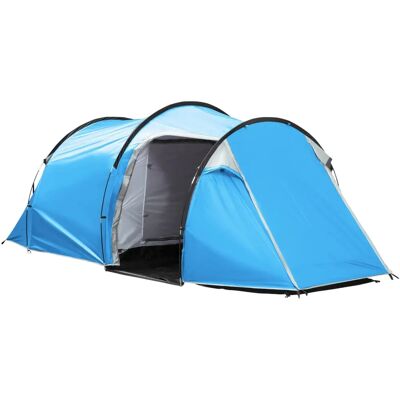 Outsunny 3 Man Camping Tent w/ 2 Rooms Porch Vents Rainfly Weather-Resistant Outsunny 3 Man Camping Tent w/ 2 Rooms Porch Vents Rainfly Weather-Resistant