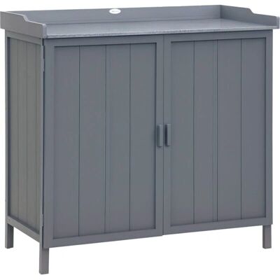 Outsunny Garden Storage Cabinet Potting Bench - Grey Outsunny Garden Storage Cabinet Potting Bench - Grey