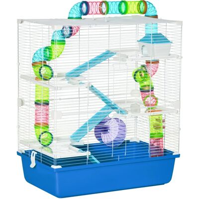 PawHut Hamster Cage with Tubes - Blue - Hamster Cage PawHut Hamster Cage with Tubes - Blue - Hamster Cage