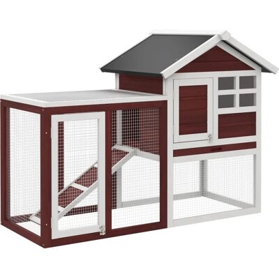 PawHut 122cm Rabbit Hutch Wooden Pet House with Tray - Small Animal Cage PawHut 122cm Rabbit Hutch Wooden Pet House with Tray - Small Animal Cage