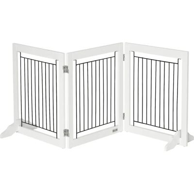 PawHut Foldable Dog Gate White - Pet Barrier, 3 Panels, Small Dogs PawHut Foldable Dog Gate White - Pet Barrier, 3 Panels, Small Dogs