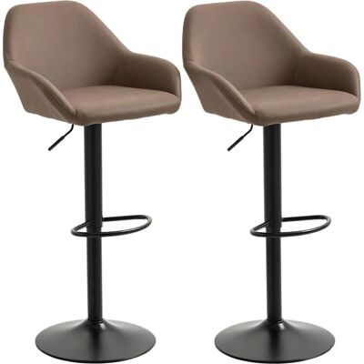 HOMCOM Adjustable Bar Stools Set of 2 - Swivel, Microfiber, Dark Brown HOMCOM Adjustable Bar Stools Set of 2 - Swivel, Microfiber, Dark Brown
